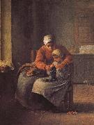 Jean Francois Millet Weave class china oil painting reproduction